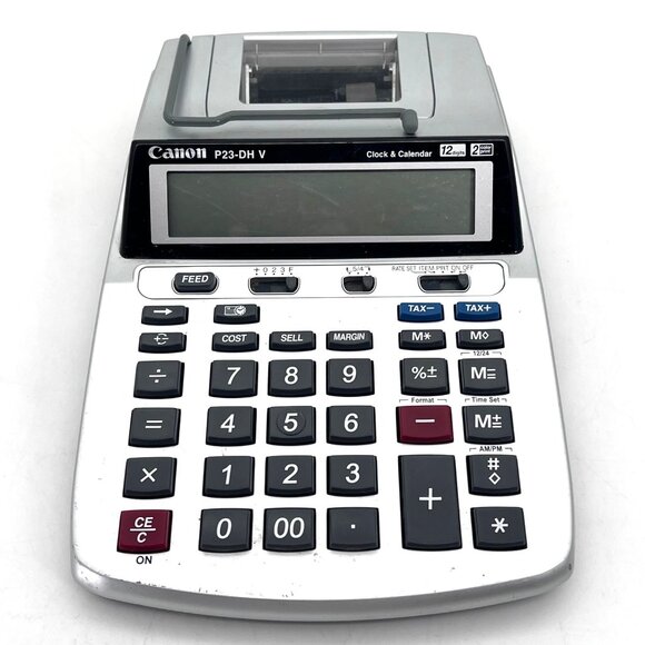 Canon P23-DHV Printing Calculator With Clock & Calendar Battery or Plug-In - Picture 1 of 14